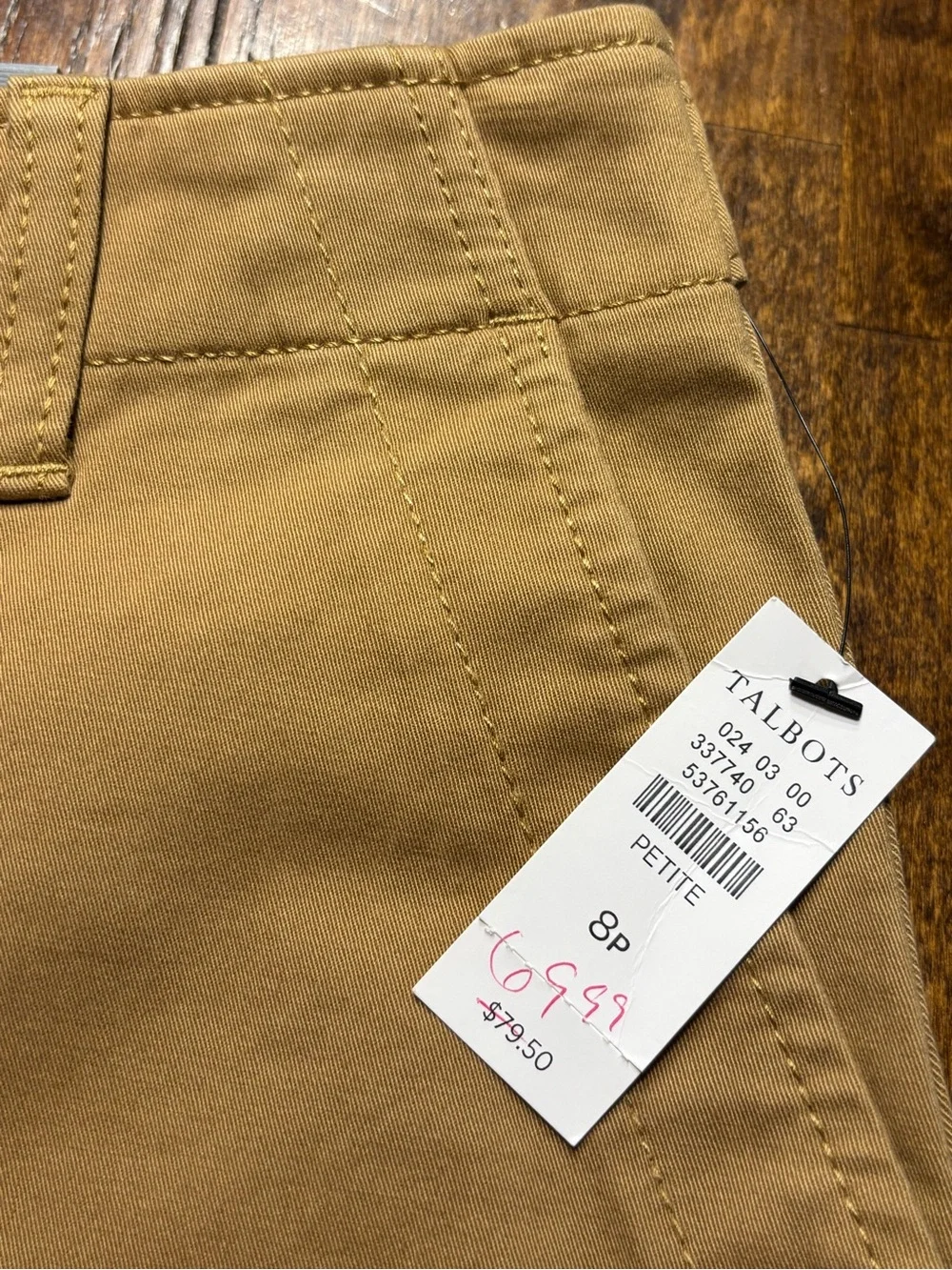 Talbots High Waist Patch Pocket Crop Pants 8P Petite Camel Brown NWT